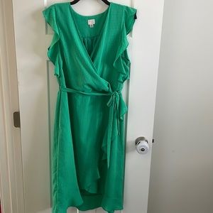 Faux Wrap Dress, ruffle skirt